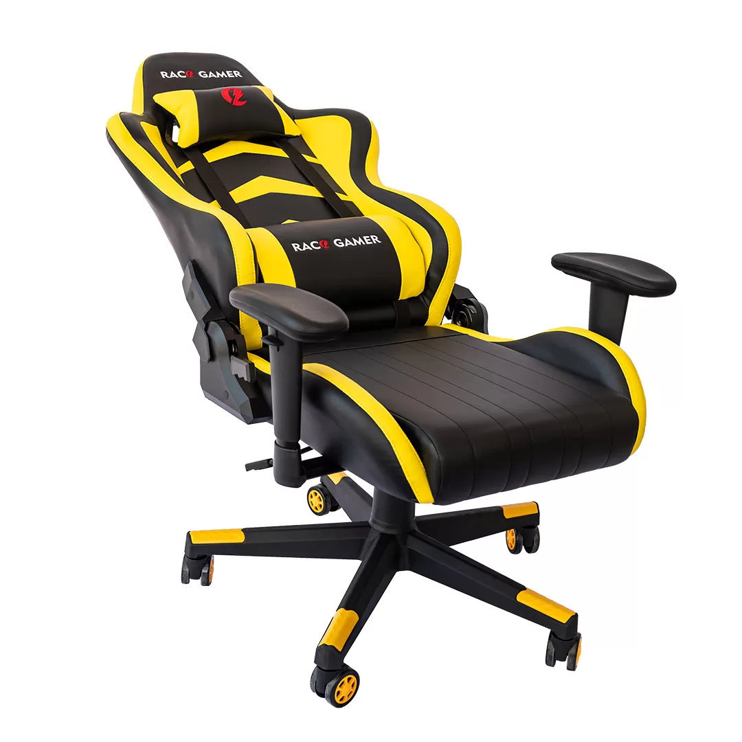 Cadeira PC Gamer Racer Profissional - Preto / Amarelo. A melhor cadeira PC Gamer. Qualidade excepcional! MXRacer Preto/Amarelo